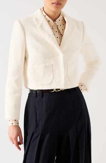 LK Bennett Carla Crop Cotton Blend Tweed Jacket
