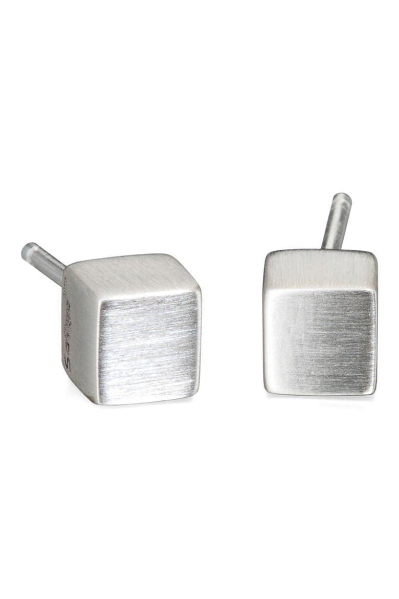 'Cornerstone' Stud Earrings, Main, color, SILVER