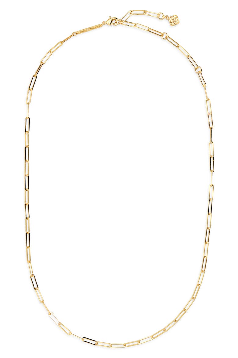 Courtney Paper Clip Chain Necklace, Main, color, GOLD