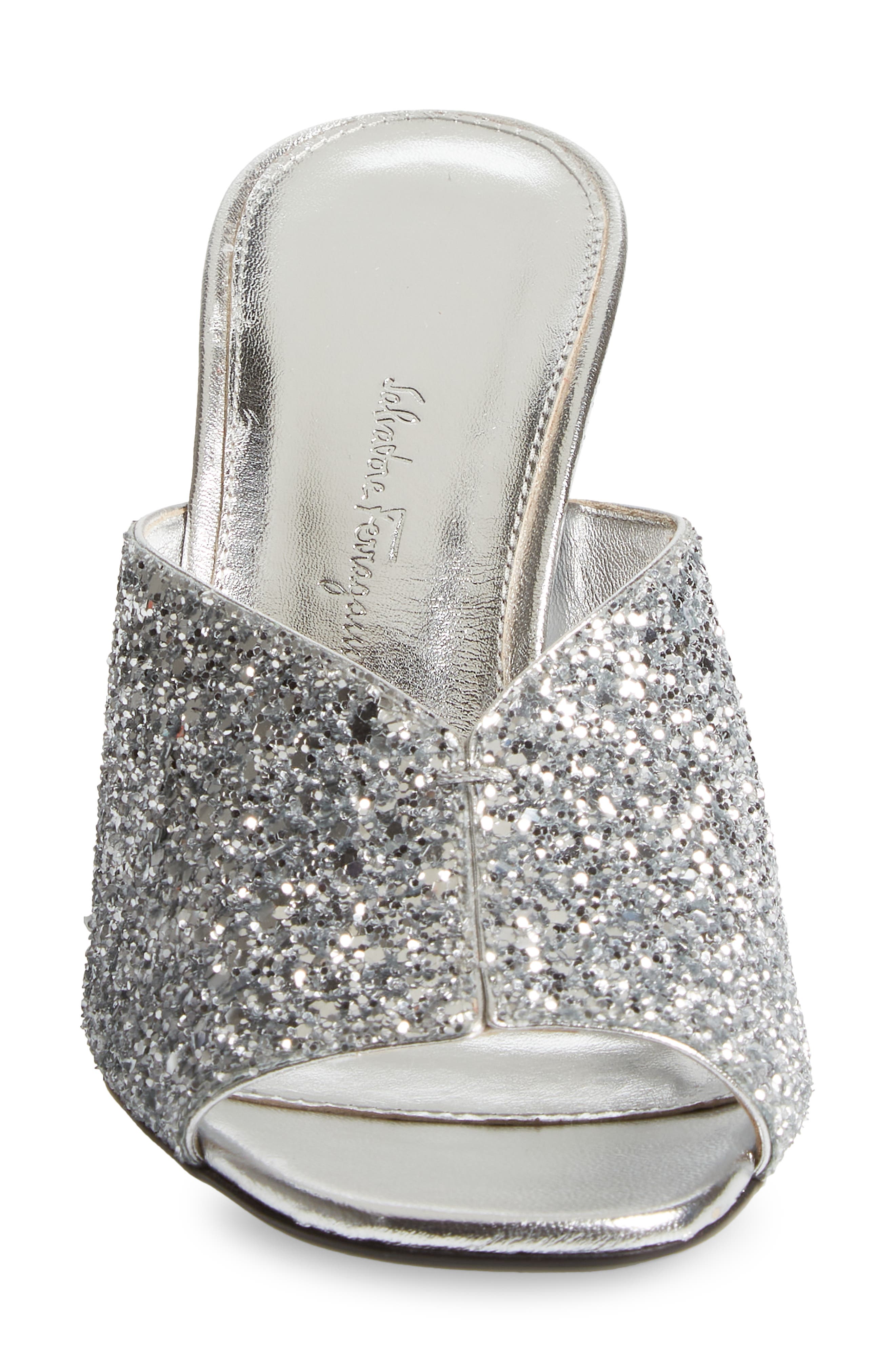 FERRAGAMO Salvatore Ferragamo Sansu Glitter F-Heel Sandal, Alternate, color, 