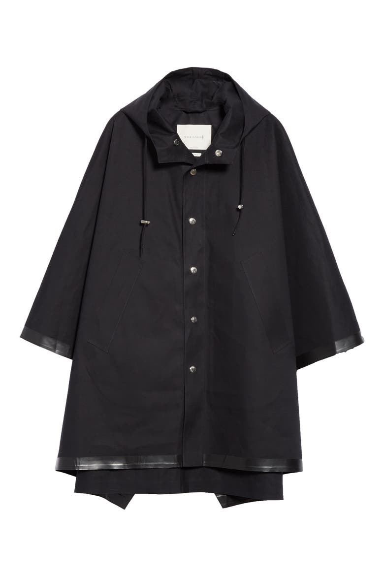 Gents Bonded Cotton Hooded Poncho, Main, color, BLACK