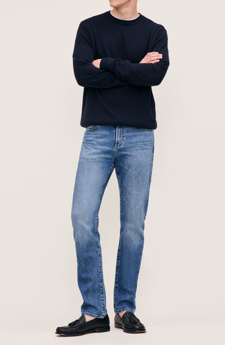 DL1961 Cotton & Cashmere Crewneck Sweater, Alternate, color, Navy