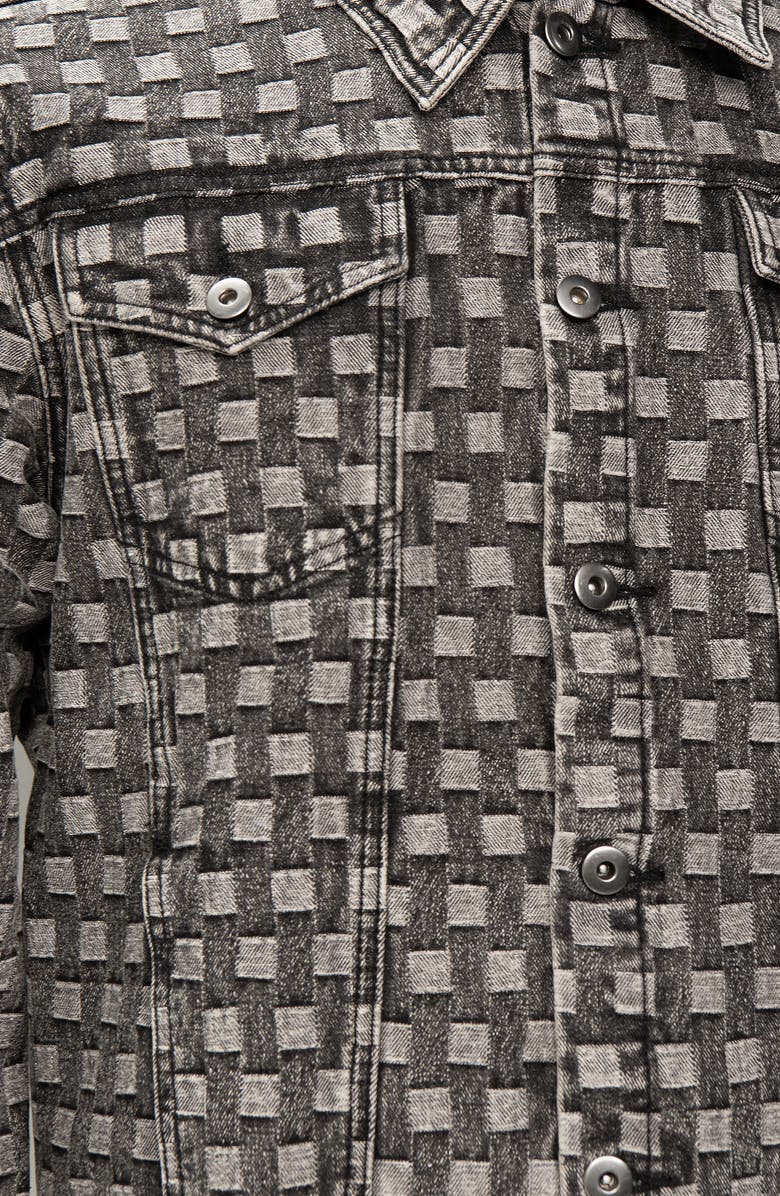 Round Two Jacquard Check Denim Jacket, Alternate, color, 