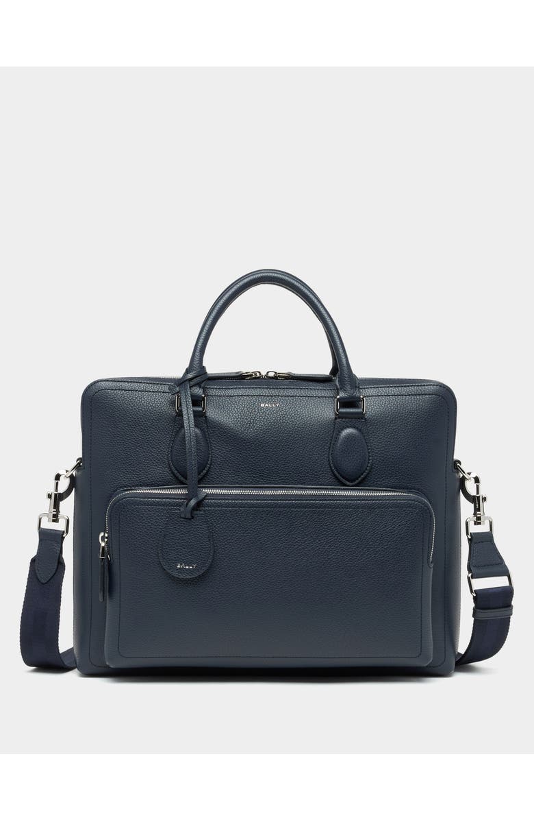 Bally Capitol Briefcase in Bovine Leather, Main, color, Blue