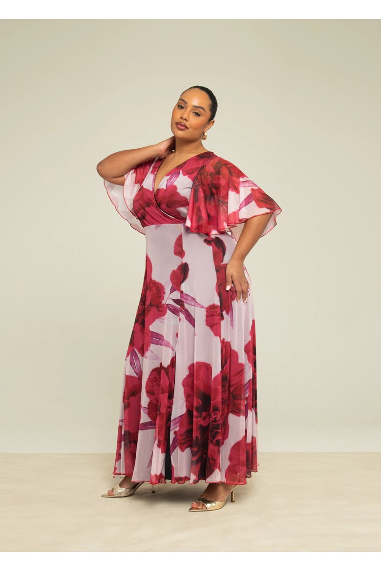Elegant Flowing Floral Maxi Dress, Alternate, color, Pink