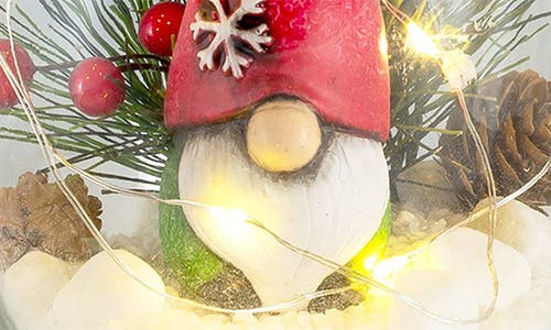 Home Essentials And Beyond 6.25-inch Lighted Merry Gnome Scape In Multi