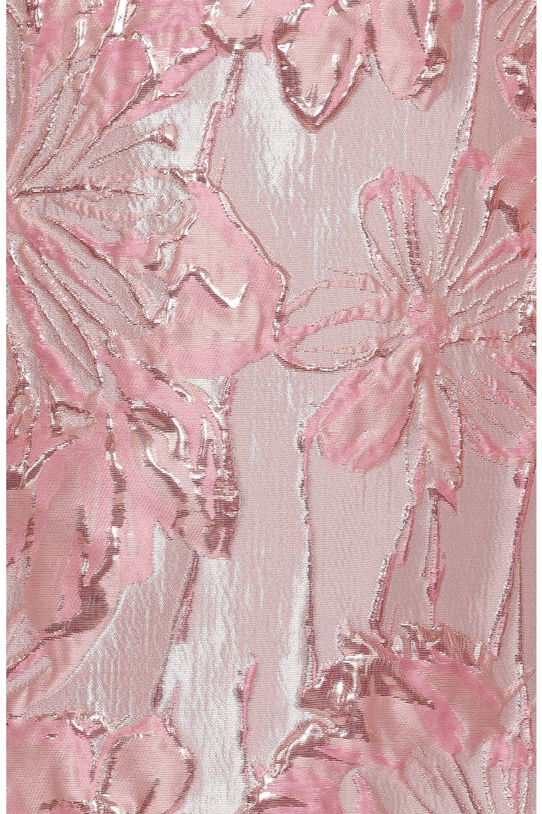 Treloar Balloon Sleeve Metallic Jacquard Minidress, Alternate, color, PINK BROCADE