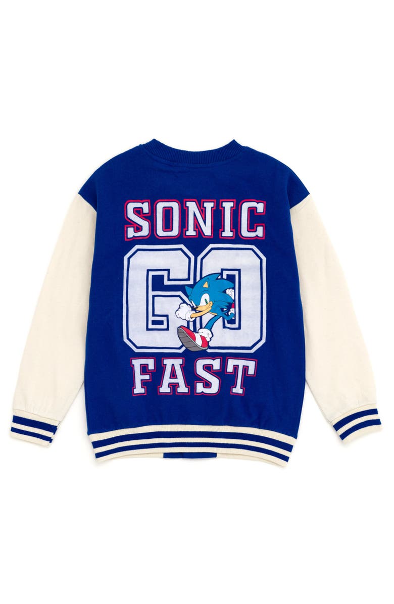 SEGA Sonic the Hedgehog Varsity Jacket & Pants Set, Alternate, color, Blue Sonic Go Fast