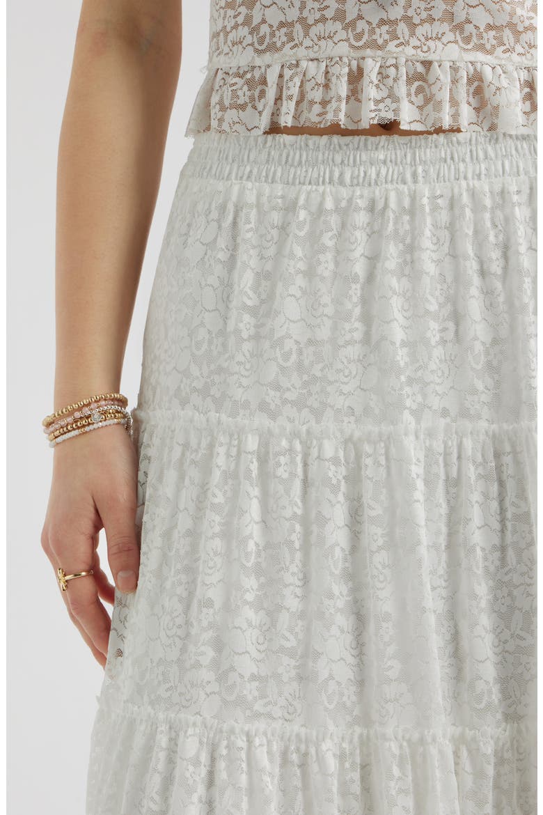 Lace Maxi Skirt, Alternate, color, WHITE
