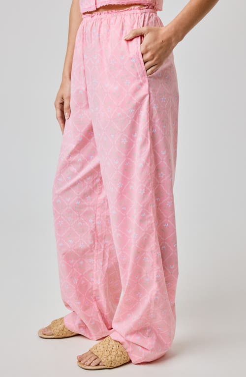 Florence By Mills Lace Trim Wide Leg Cotton Pants In Multi