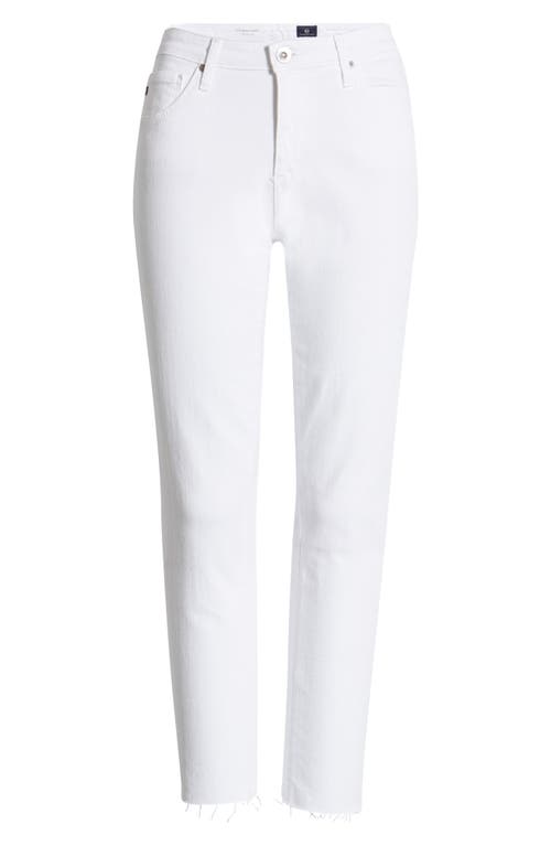 Ag Farah Skinny Ankle High-rise Jeans In White