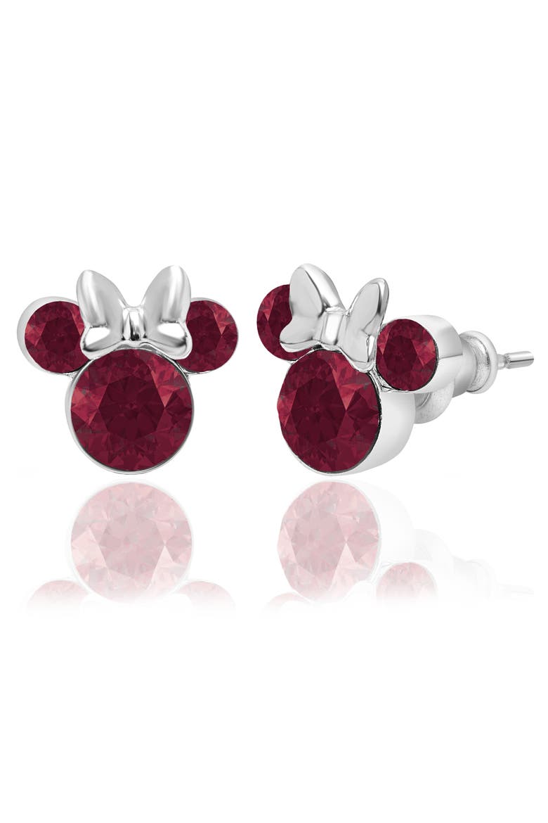 Birthstone Stud Earrings, Main, color, January - Burgundy Crystal