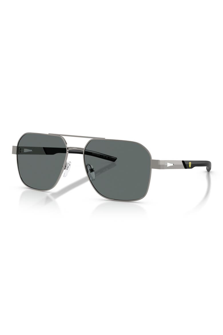 57mm Square Sunglasses, Alternate, color, GUNMETAL
