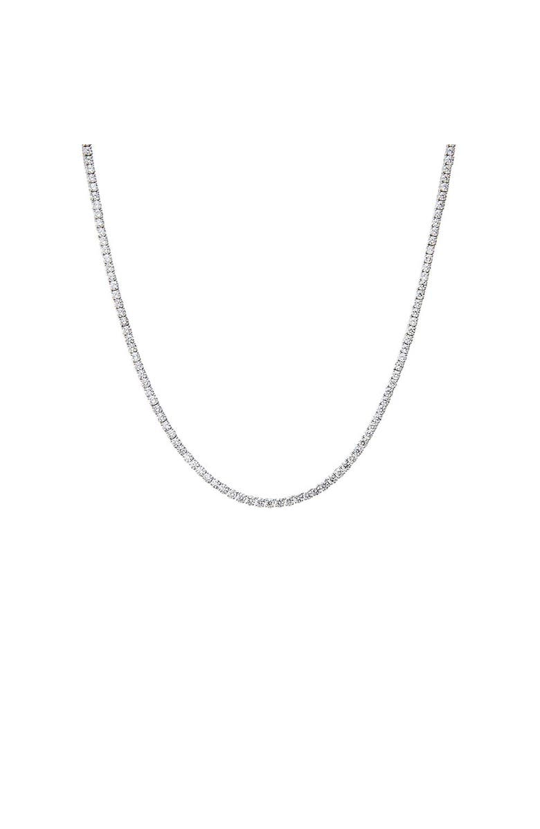 BY ADINA EDEN Lab Grown Diamond Four Prong Tennis Necklace 14K, Main, color, 14K White Gold - 7 Carat