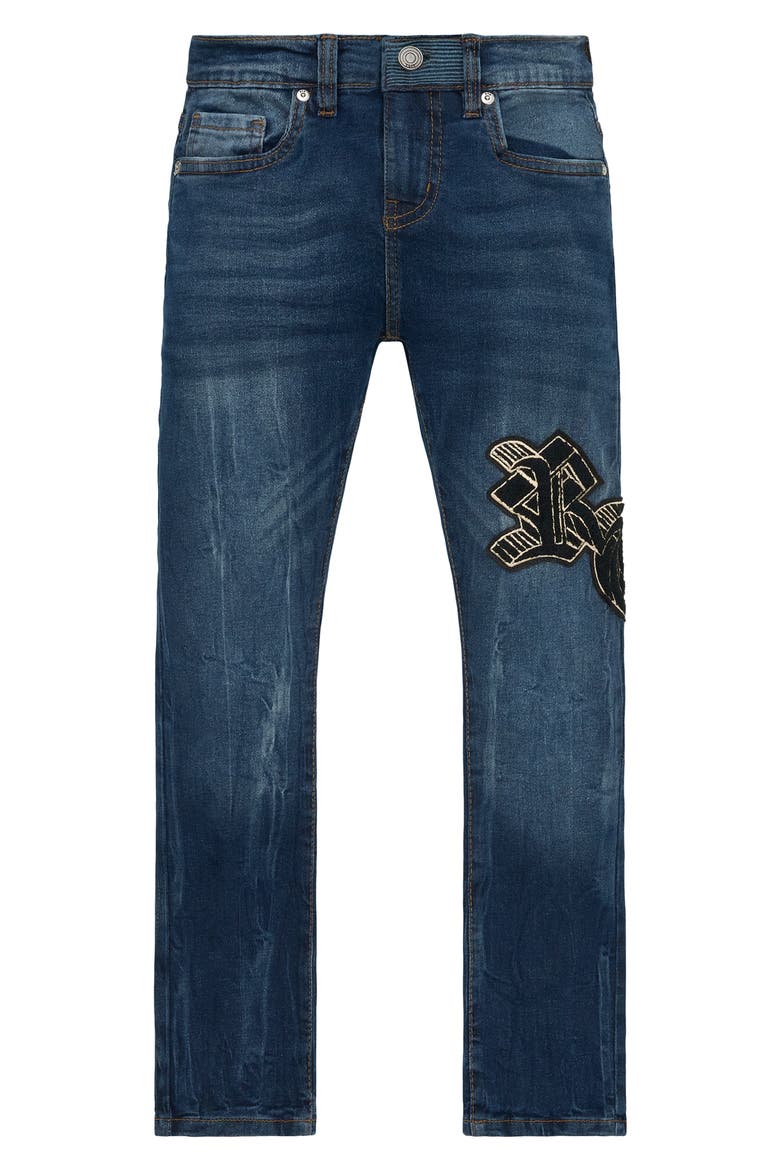 Kids' Anderson Skinny Jeans, Main, color, NAVY STORM OG PATCH