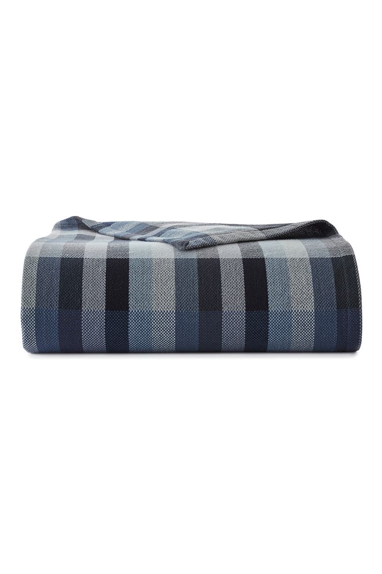 Windsor Stripe Cotton Blanket, Main, color, OPEN MEDIUM BLUE