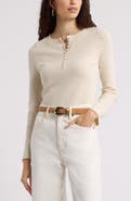 Treasure & Bond Pointelle Henley Sweater