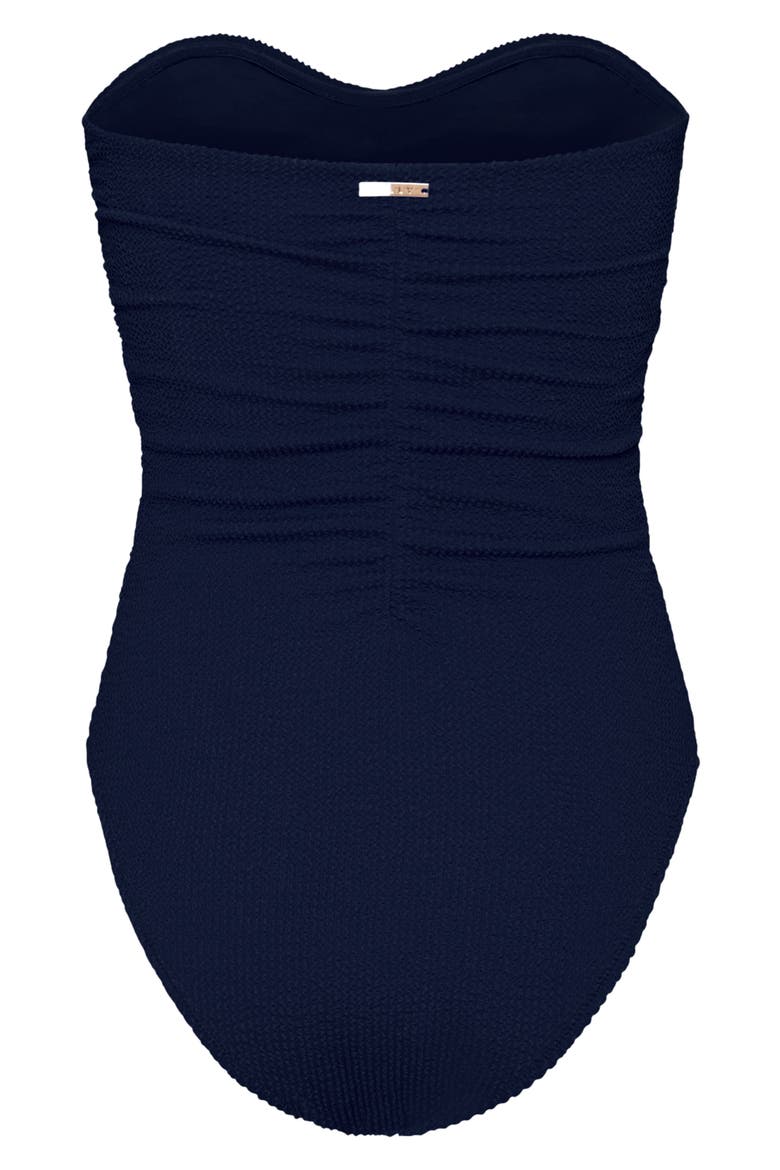 Textured Ruched One-Piece Swimsuit, Alternate, color, NAVY