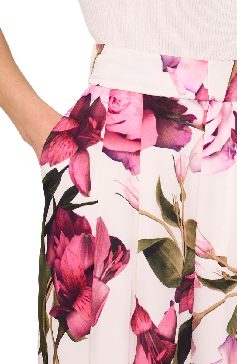 Ted Baker Floral Flowy Satin Pants, Alternate, color, 