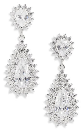 Nordstrom Starburst Cubic Zirconia Drop Earrings