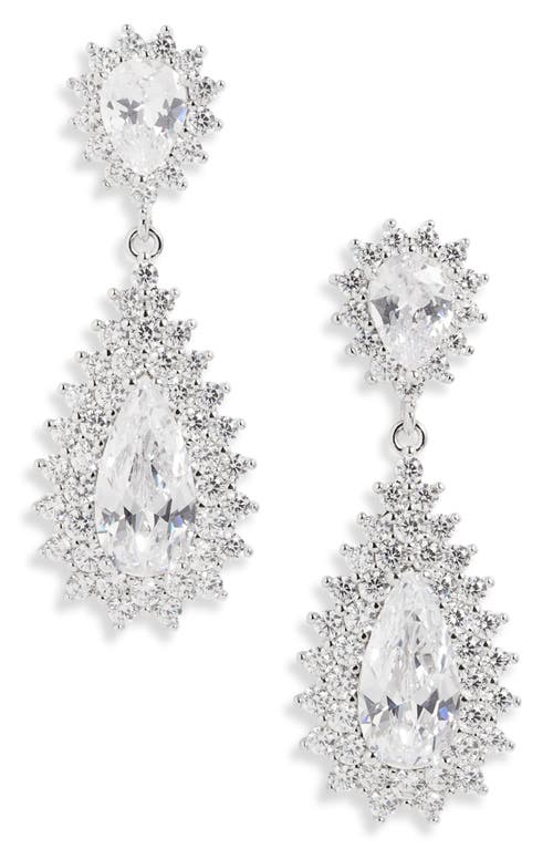 NORDSTROM NORDSTROM STARBURST CUBIC ZIRCONIA DROP EARRINGS 