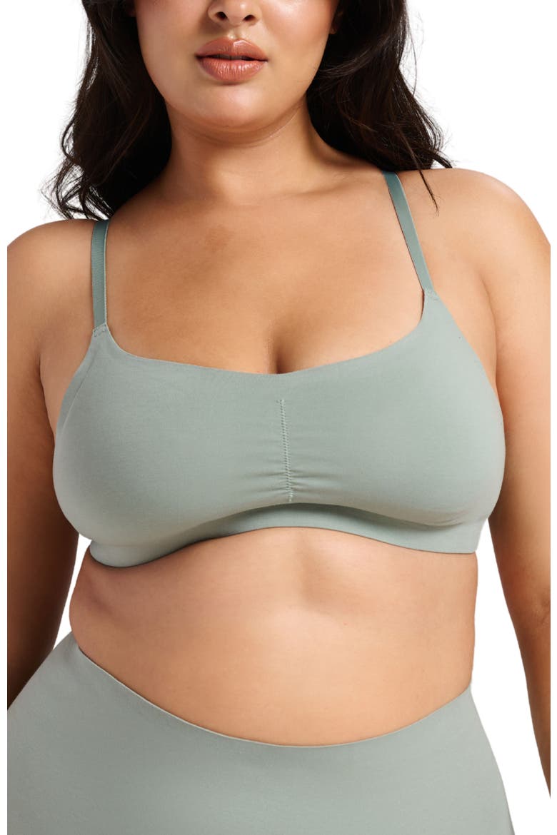 Organic Cotton No-Show V-Scoop Bra, Main, color, Sage