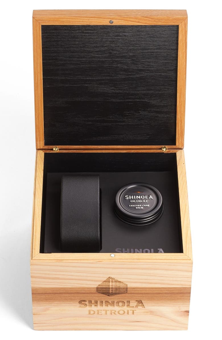 Shinola 'The Runwell Contrast Chrono' Leather Strap Watch, 41mm, Alternate, color, 