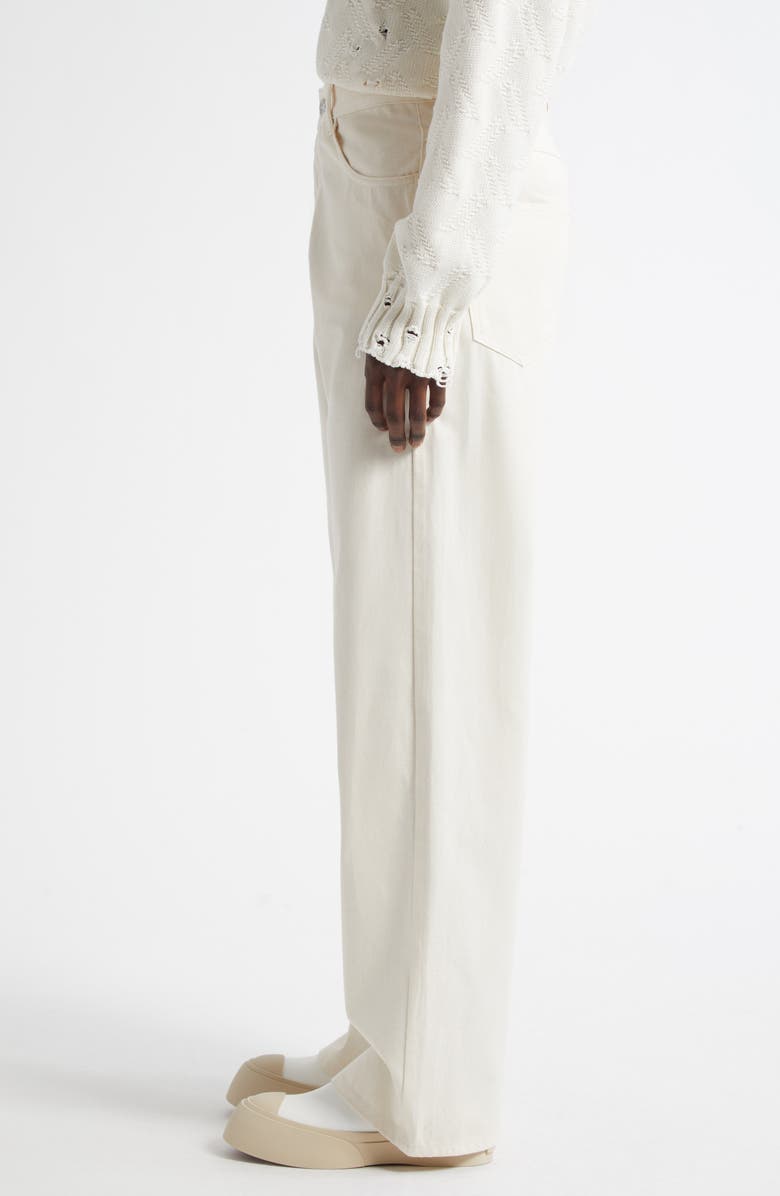 Marni Trunkaroo Plaque Wide Leg Jeans, Alternate, color, 00W08 Bone