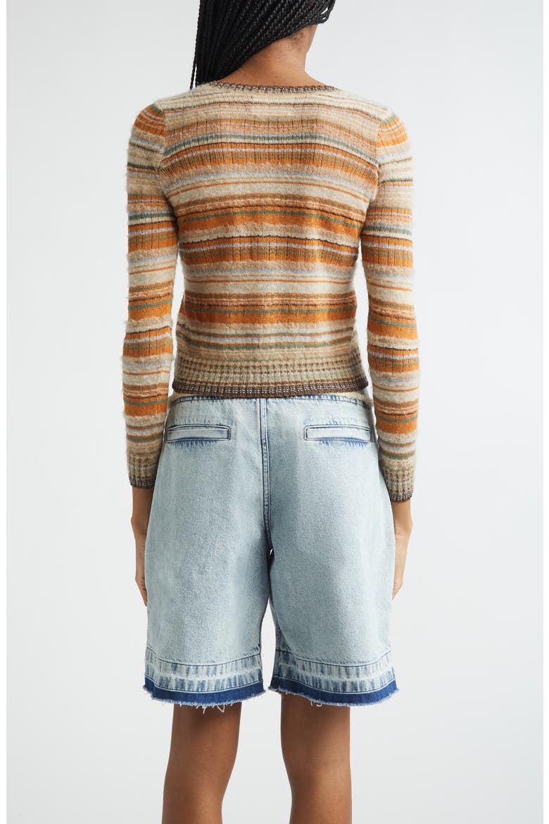 Frederica Striped Knit Sweater, Alternate, color, BEIGE