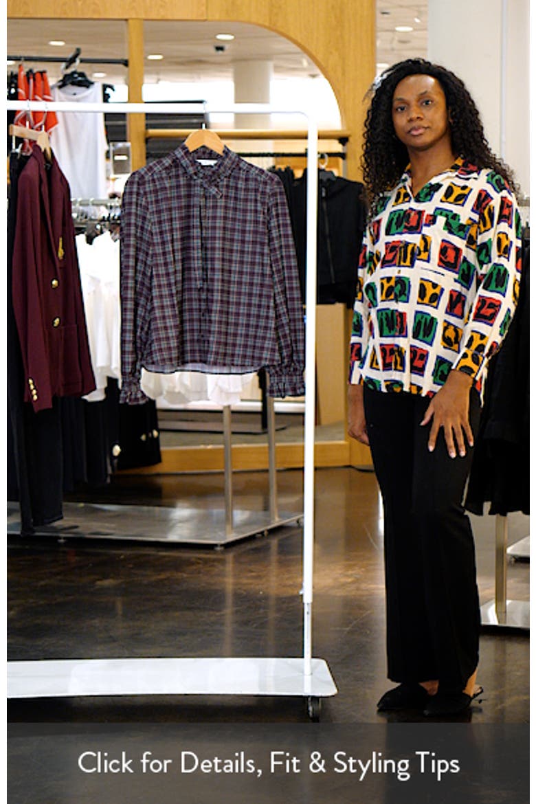 Alyssa Plaid Tie Neck Top video