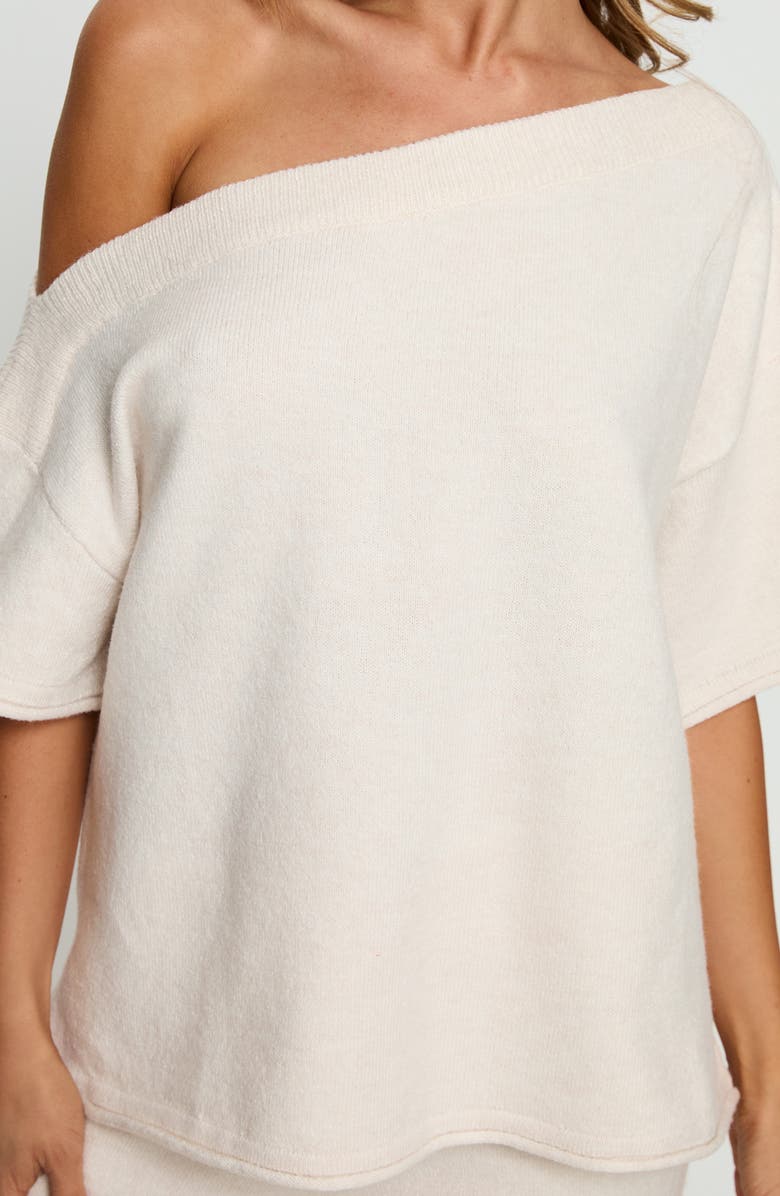 Princess Polly Kourta Oversize Off the Shoulder Top, Alternate, color, Oat