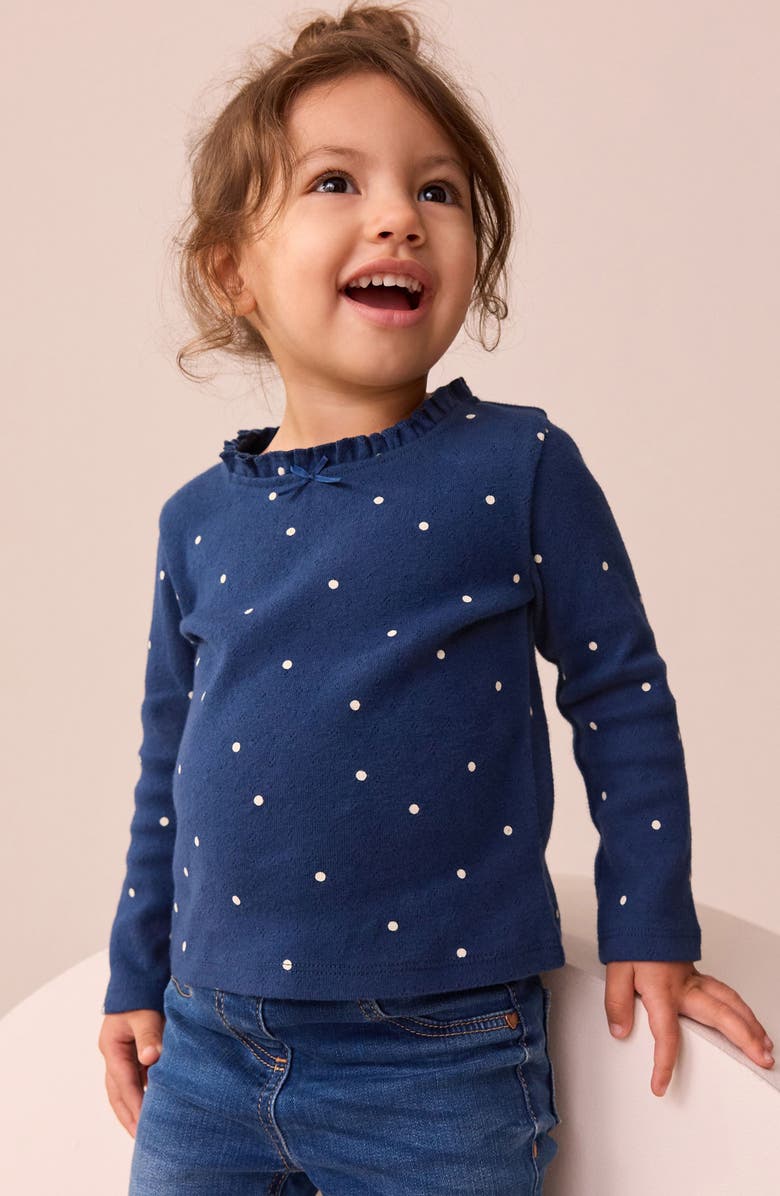 NEXT Kids' Polka Dot Long Sleeve T-Shirt, Alternate, color, Blue