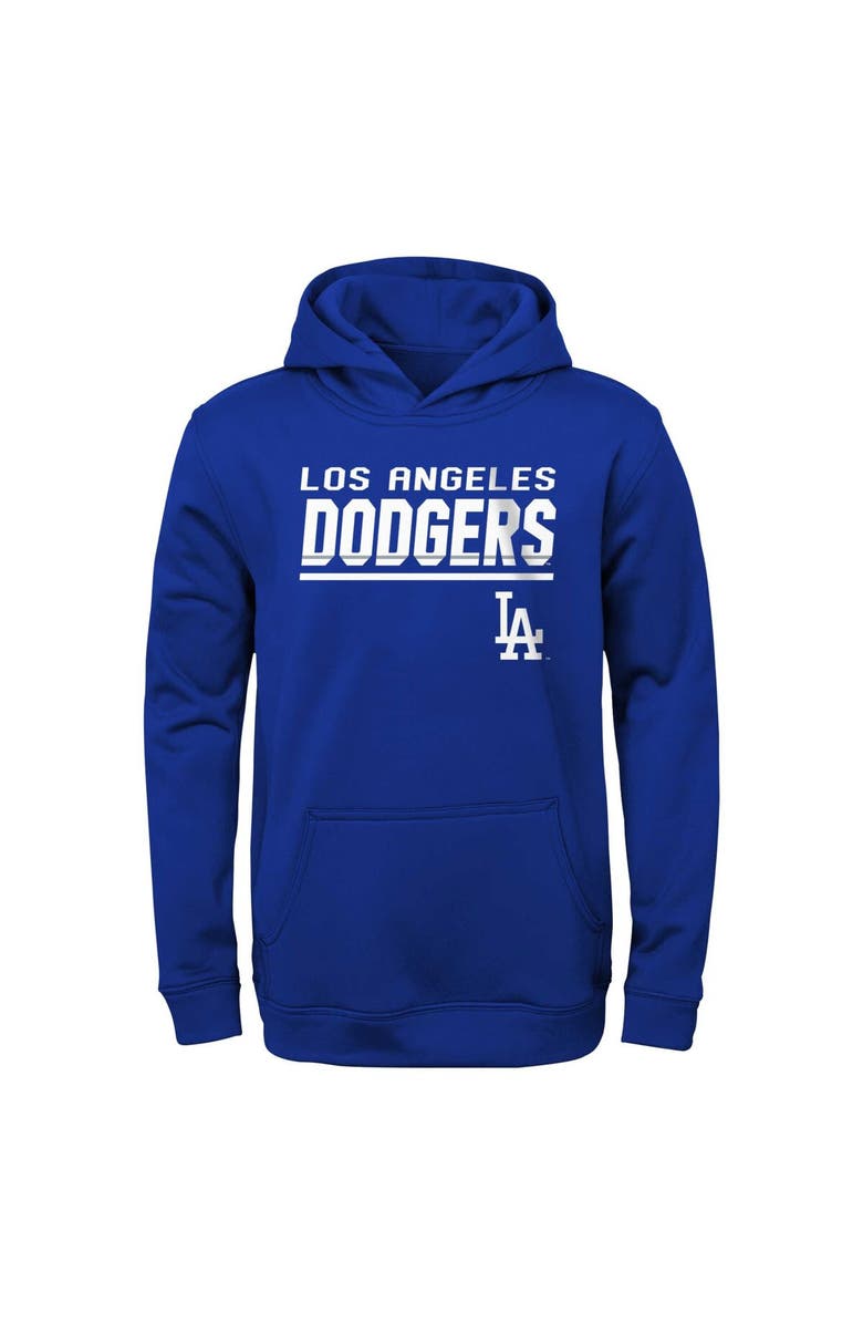 Outerstuff Youth Royal Los Angeles Dodgers Headliner Performance Pullover Hoodie, Main, color, 