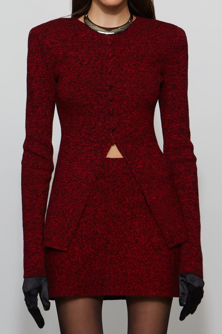 Mischa Knit Cardigan, Alternate, color, Lipstick Red/Black