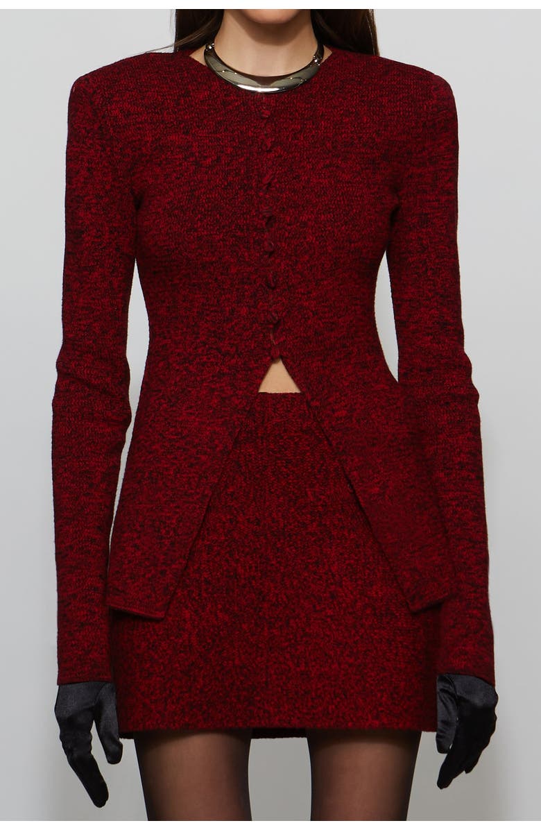 Et Ochs Mischa Knit Cardigan, Alternate, color, Lipstick Red/Black