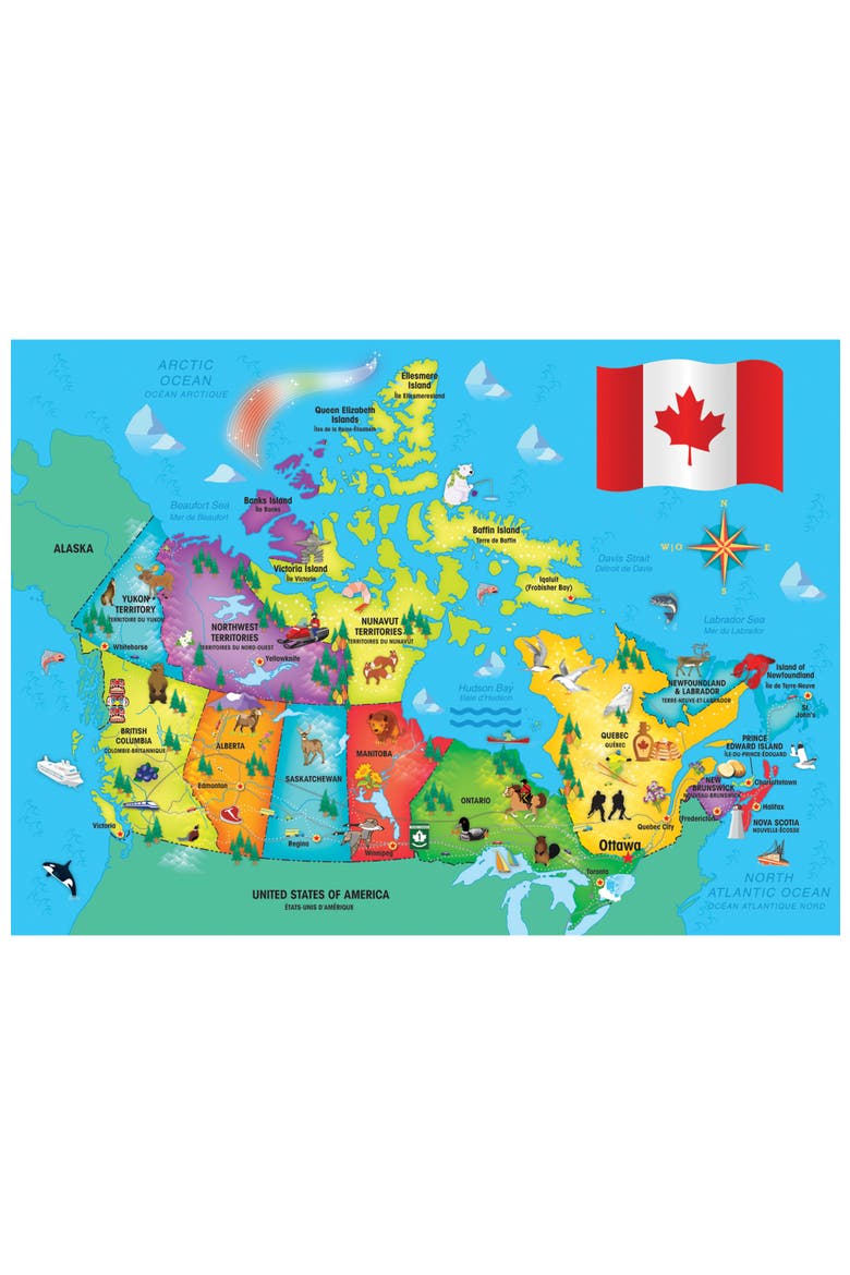 Canada Map 60 Piece Jigsaw Puzzle, Alternate, color, Multicolor