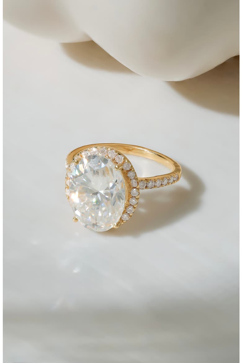 Lab Created Moissanite Halo Ring, Alternate, color, WHITE