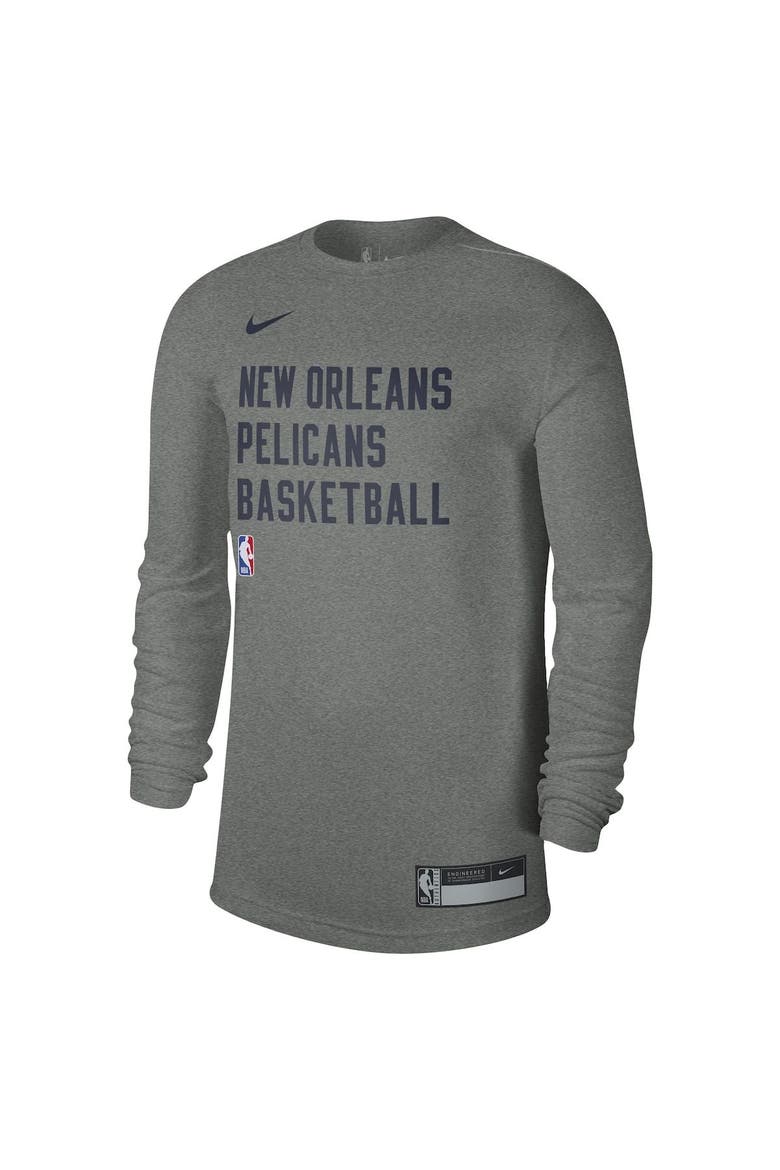 Unisex Nike Heather Gray New Orleans Pelicans 2023/24 Legend On-Court Practice Long Sleeve T-Shirt, Alternate, color, Heather Gray