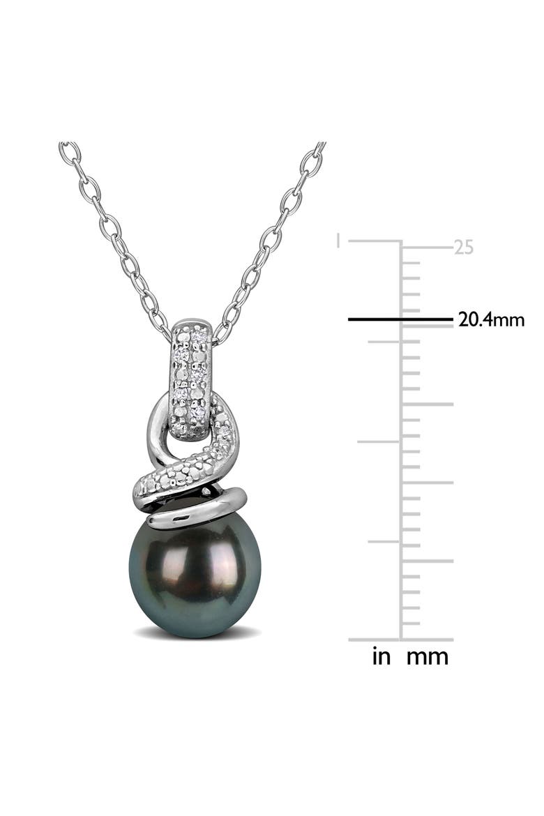 Cultured Tahitian Pearl Pendant Necklace, Alternate, color, BLACK