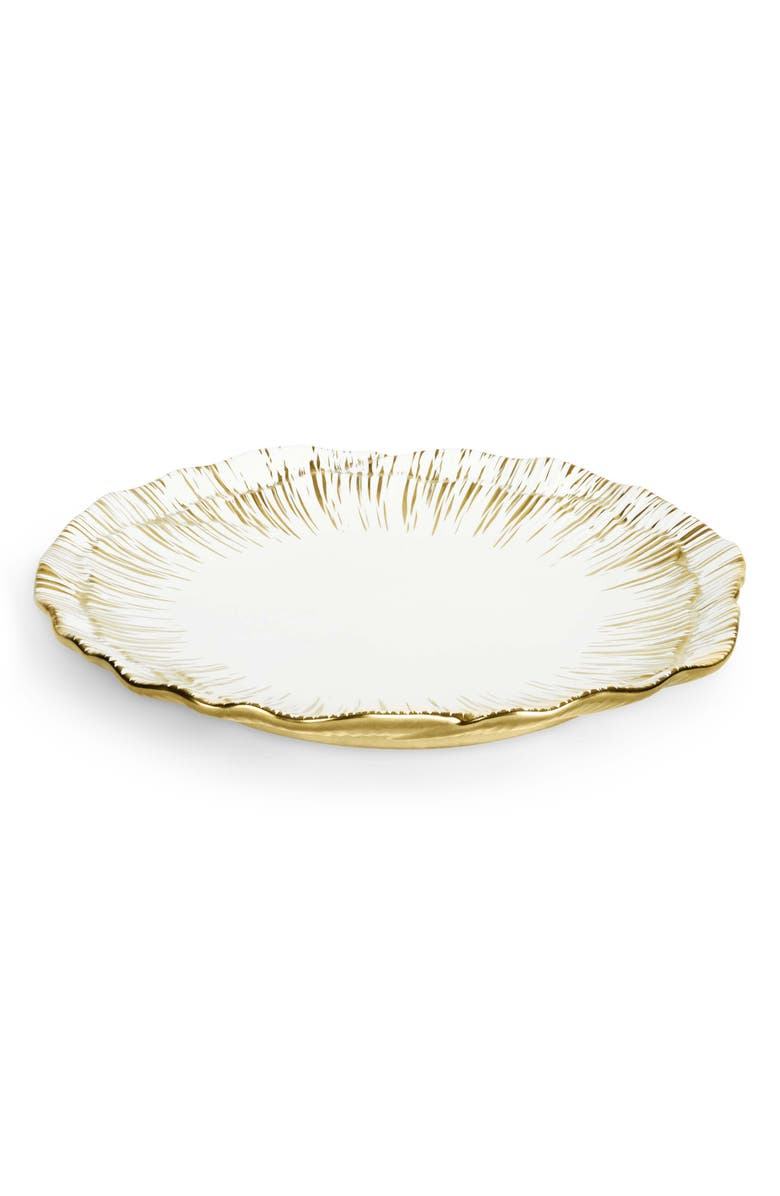Michael Aram Anemone Set of 4 Tidbit Plates, Alternate, color, White/ Gold