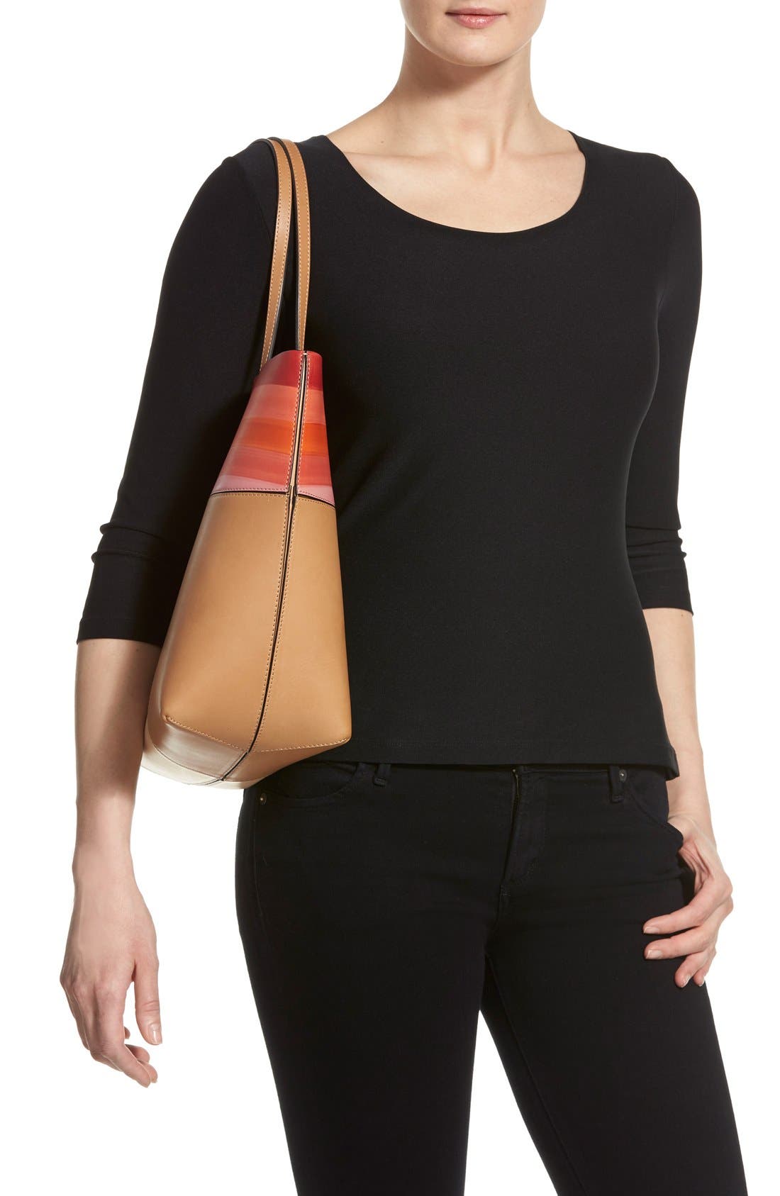 'Block T - Dégradé' Tote, Alternate, color, VACHETTA MULTI