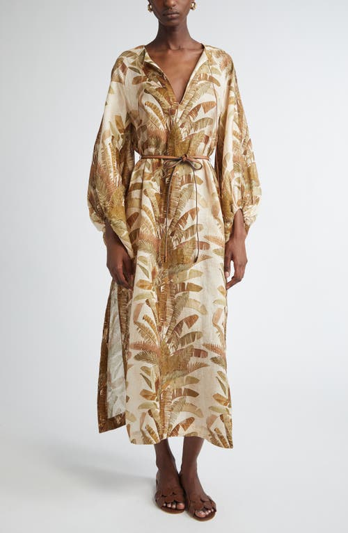 Shop Zimmermann Ascension Tropical Print Long Sleeve Linen
