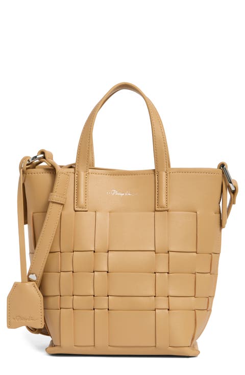 Odita Leather Lattice Bucket Bag