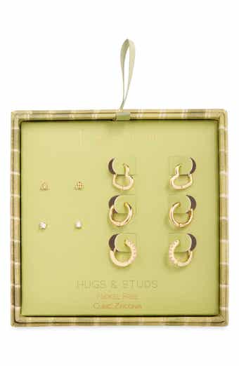 5-Pack Heart Huggies & Stud Earrings