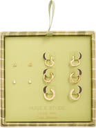 Leith 5-Pack Heart Huggies & Stud Earrings