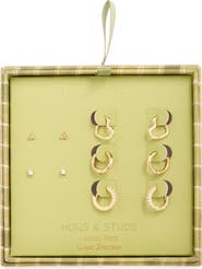 Leith 5-Pack Heart Huggies & Stud Earrings