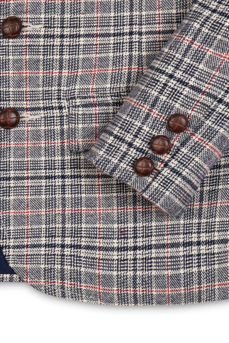 Kids' Organic Brushed Cotton Suit Jacket, Alternate, color, Navy Glen Plaid