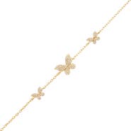 BY ADINA EDEN Pave Triple Butterfly Bracelet