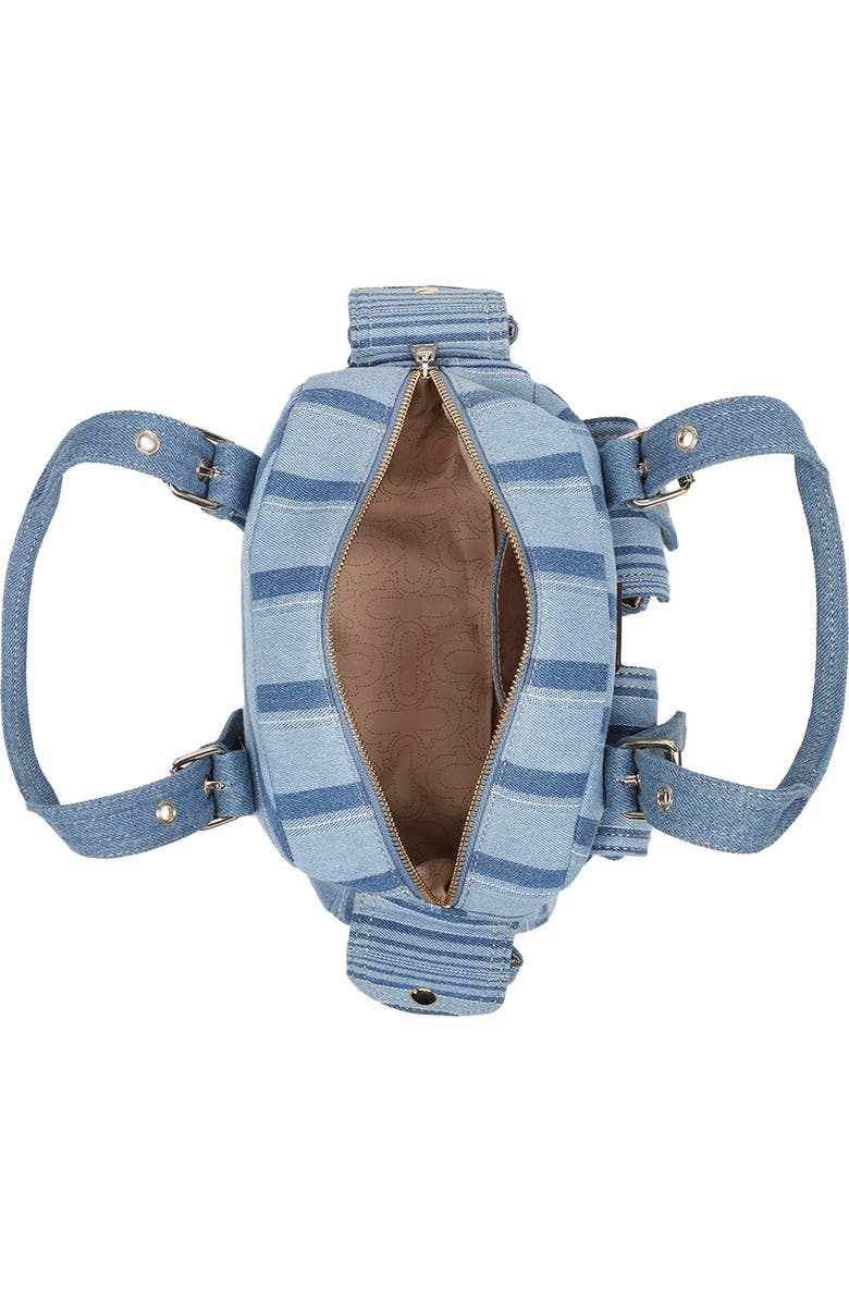 True Religion Multistripe Soft Satchel Bag, Alternate, color, Denim/ Blue