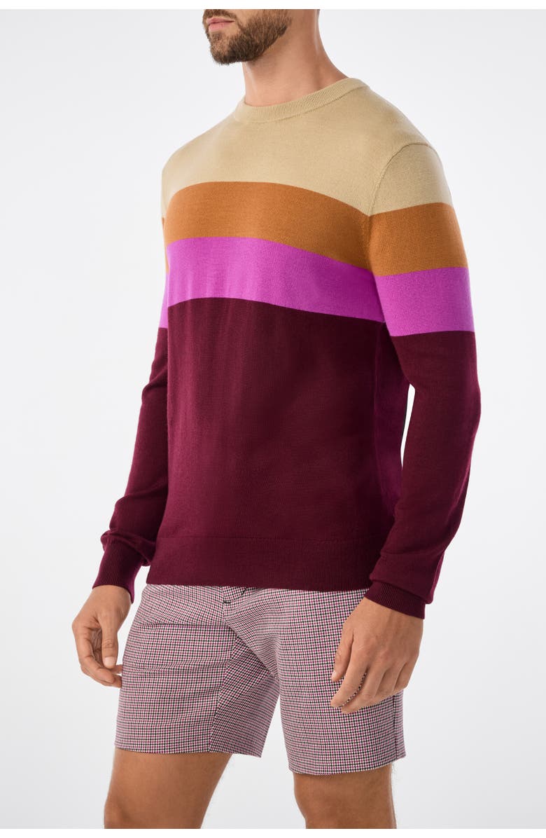 MR TURK Romero Slim Fit Color Block Crewneck Sweater, Alternate, color, Elderberry Multi